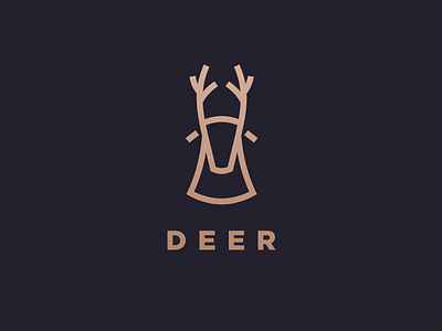 Deer animal antler deer line logo