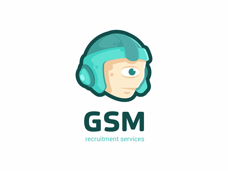 GSM cosmonaut eye illustration logo monster pace recruiting