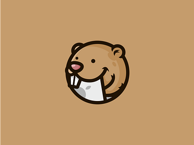 beaver animal beaver circle illustration laptop logo
