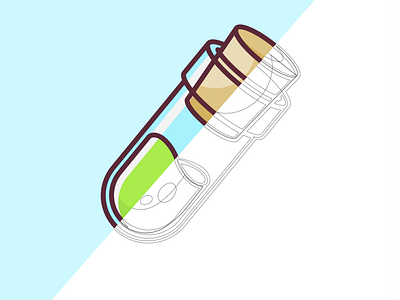 Bulb bulb chemistry flat illustration liquid test tube