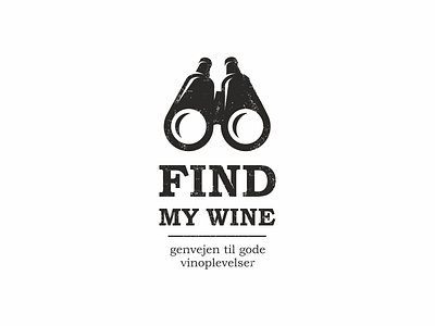 FIND MY WINE binoculars bottle grunge logo search spyglass wine