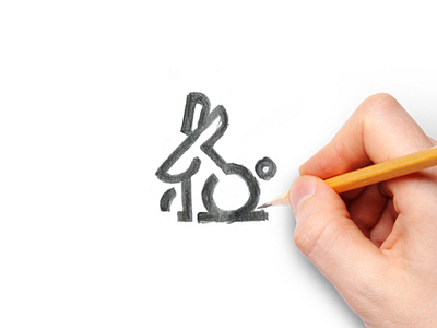 rabbit animal drawing ears lines logo pencil rabbit sign sketch