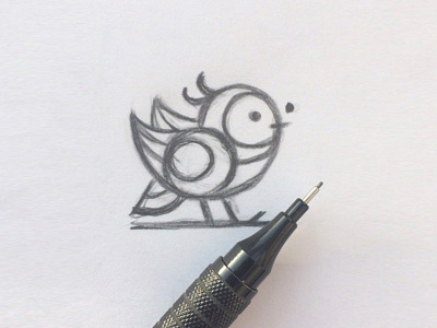 Bird beak bird crest line logo of sketch the wings