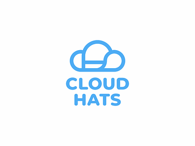 Cloud Hats cloud cowboy hat line logo minimalism