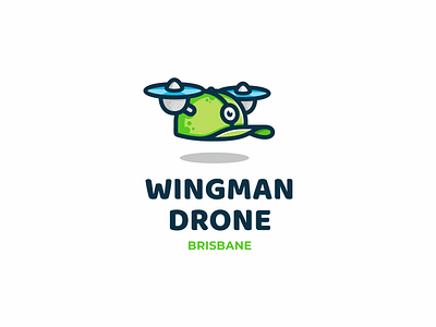 Wingman Drone baseball blade cap drone eye illustration logo propeller quadrocopter video