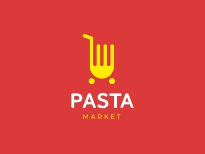 Pasta Market fork italy logo market pasta spaghetti trolley