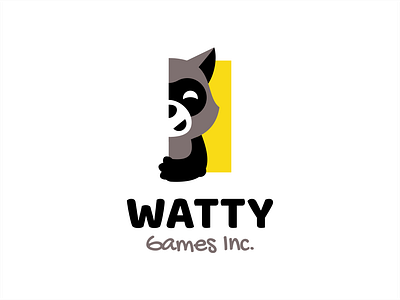 Watty animal application character flat game illustration logo raccoon