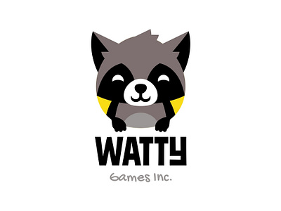 Watty additional reality animal application character flat game illustration logo raccoon