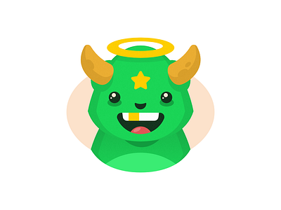 Monster affinity character flat halo horns illustration logo monster star