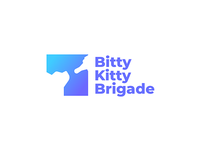 Bitty Kitty Brigade animal cat cute kitten logo negative space nipple pet shelter sign small team