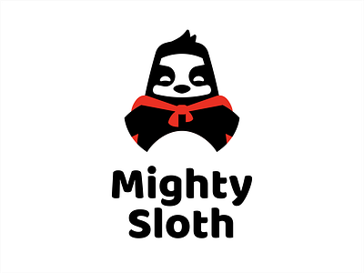 Mighty Sloth animal character cloak hero illustration logo sloth