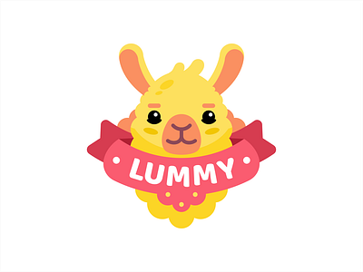 Lummy animal character confectionery cooking flat illustration llama logo studio