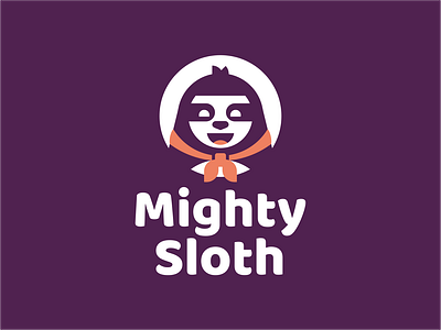 Mighty Sloth animal character cloak hero illustration logotype mighty sloth