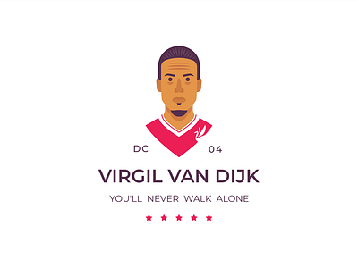 Virgil van Dijk english premier league fc football club illustration liverpool logo man virgil van dijk ynwa