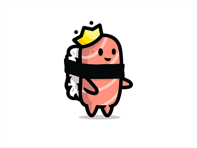 Sushi King character crown illustration king logo nori rice rolls sushi