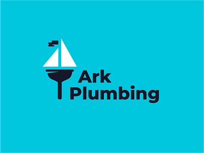 Ark Plumbing flag logo ocean plumber plunger sail sea ship sign