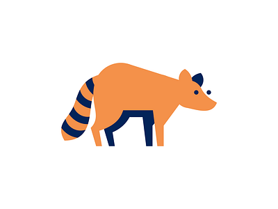Raccoon animal flat illustration logo raccoon sign