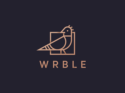 WRBLE bird gradien hiwow line logo sign square