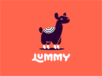 Lummy animal black and white character confectionery hiwow llama logo monochrome negative space sign studio tablecloth