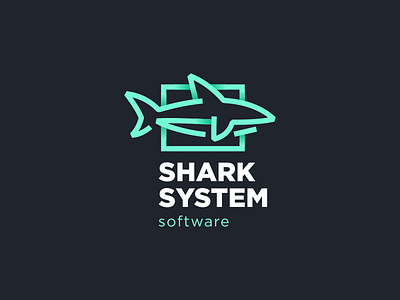 Sharc System fin fish gill gradient hiwow line logo shark software