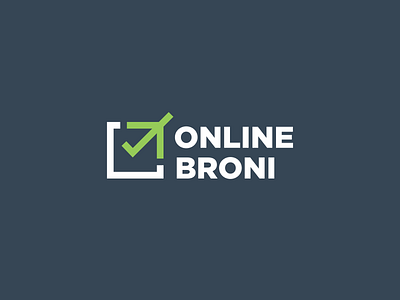 Online Broni airplane booking branding check mark choice flight hiwow logo sign travel wings
