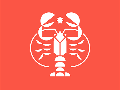 crayfish animal brand design branding cancer crab crayfish fish flat illustration logo ocean seafood sign