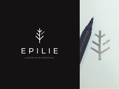 Epilie badge bikini branch brand identity branding hair removal laser laser hair removal logo logo design tree zone