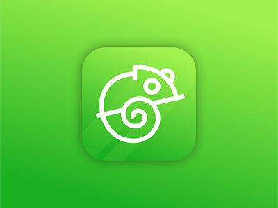 chameleon animal branding chameleon green hiwow icon line logo logo design