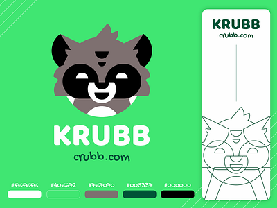 Krubb animal character hiwow logo mask raccoon sign smile