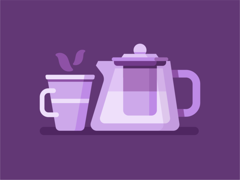 Kettle with a mug flat glass hiwow hot illustration illustrations mug steam tea teapot