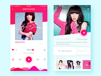 Day015-Music ae app concept daily gif music player ui ux