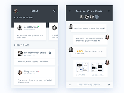 Day029-Chat App chat clean contact conversation daily ui ux