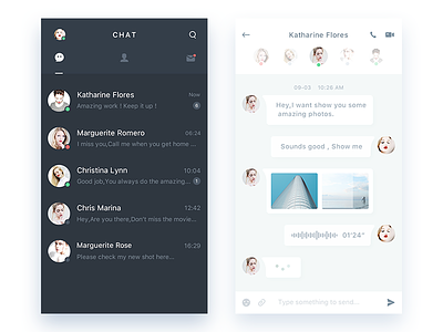Day031-Chat2 app chat clean concept contact ui ux