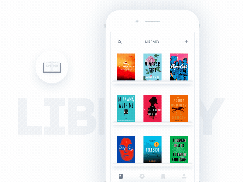 Day053-Book Animation Concept 2 ae books clean gif light reading reviews ui ux