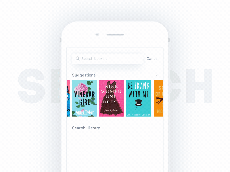 Day054-Search / Delete Animation Expore ae books clean gif light reading reviews ui ux