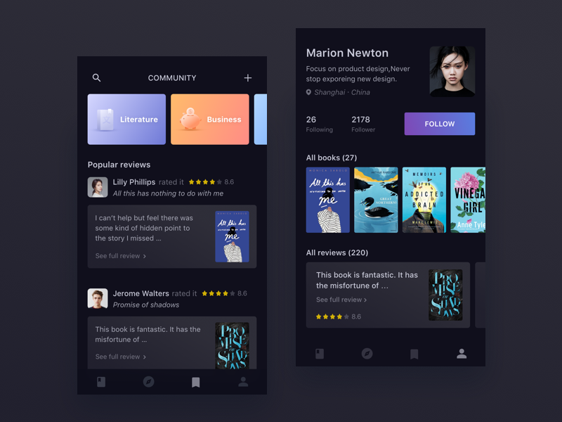 Dark Mode For Books APP by UISTAR🌟 on Dribbble