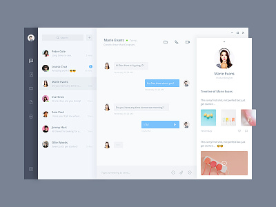 Fluent Design Chat App chat clean contact fluent design im message profile ui ux