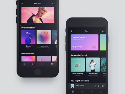 Home/Discover Night Mode For Music App🌛 clean dark discover home mode music night ui ux