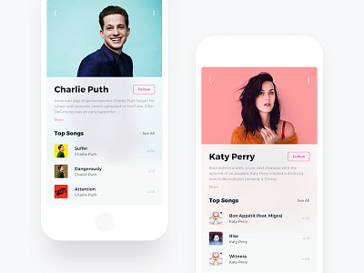 Artist artist charlie clean details katy music songs ui ux