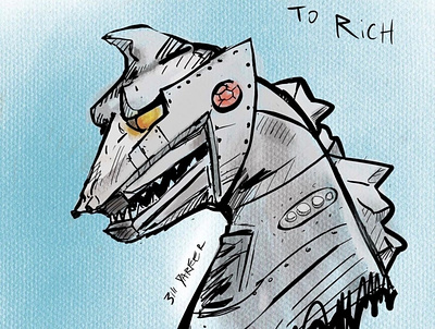 Mecha Godzilla art artist cyborg giant monster godzilla illustration illustrations illustrator japanese character kaiju mecha mecha godzilla mechagodzilla procreate