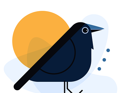 Crow bird birds crow flat illustration vector