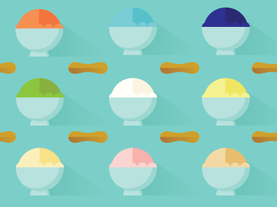 Scoops flat ice cream vector