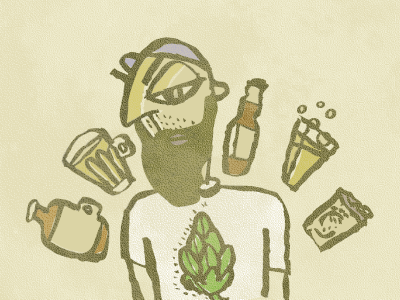 Snob beard beer hops illustration texture