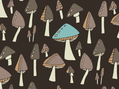 Mushrooms monochromatic mushrooms pattern sketched