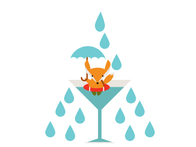 Sad Martini fox martini simple tears vector