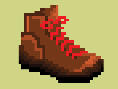 Boot boot icon outdoor pixel vector