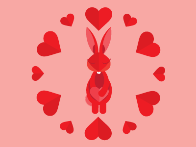 some bunny to love valentines vector