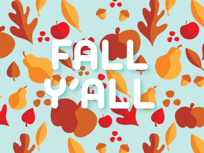 Fall Y'all acorns autumn fall leaves oak leaves pears pumpkins