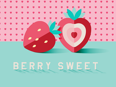 Summer fruit flat food illustration strawberry summer vector illustration