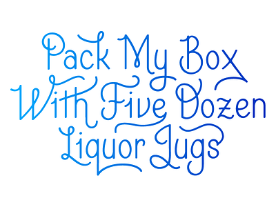 Pack My Box With Five Dozen Liquor Jugs lettering pangram type typography